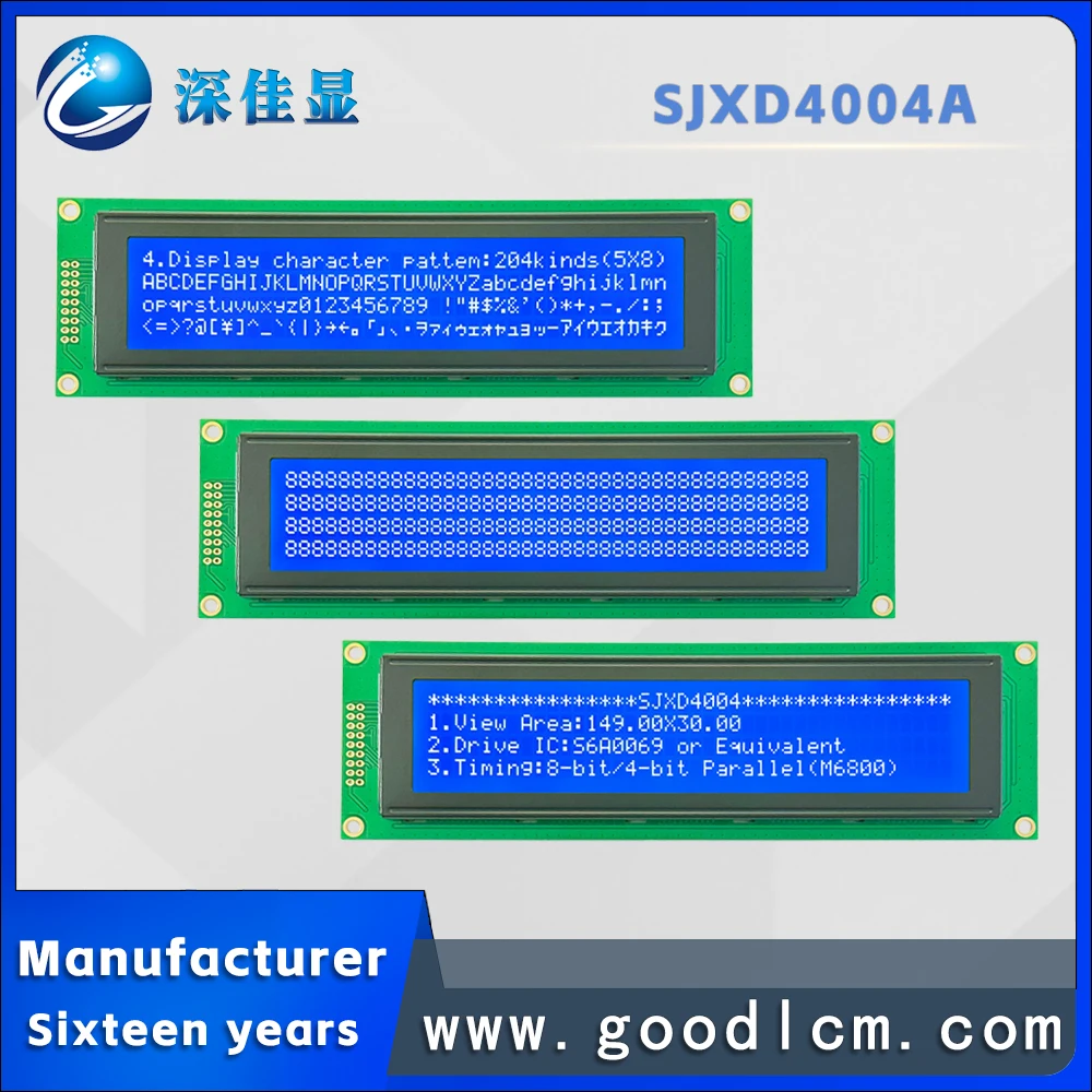 low price Large size characters display module SJXD4004A STN Blue negative 40X4 dot matrix display AIP31066 drive