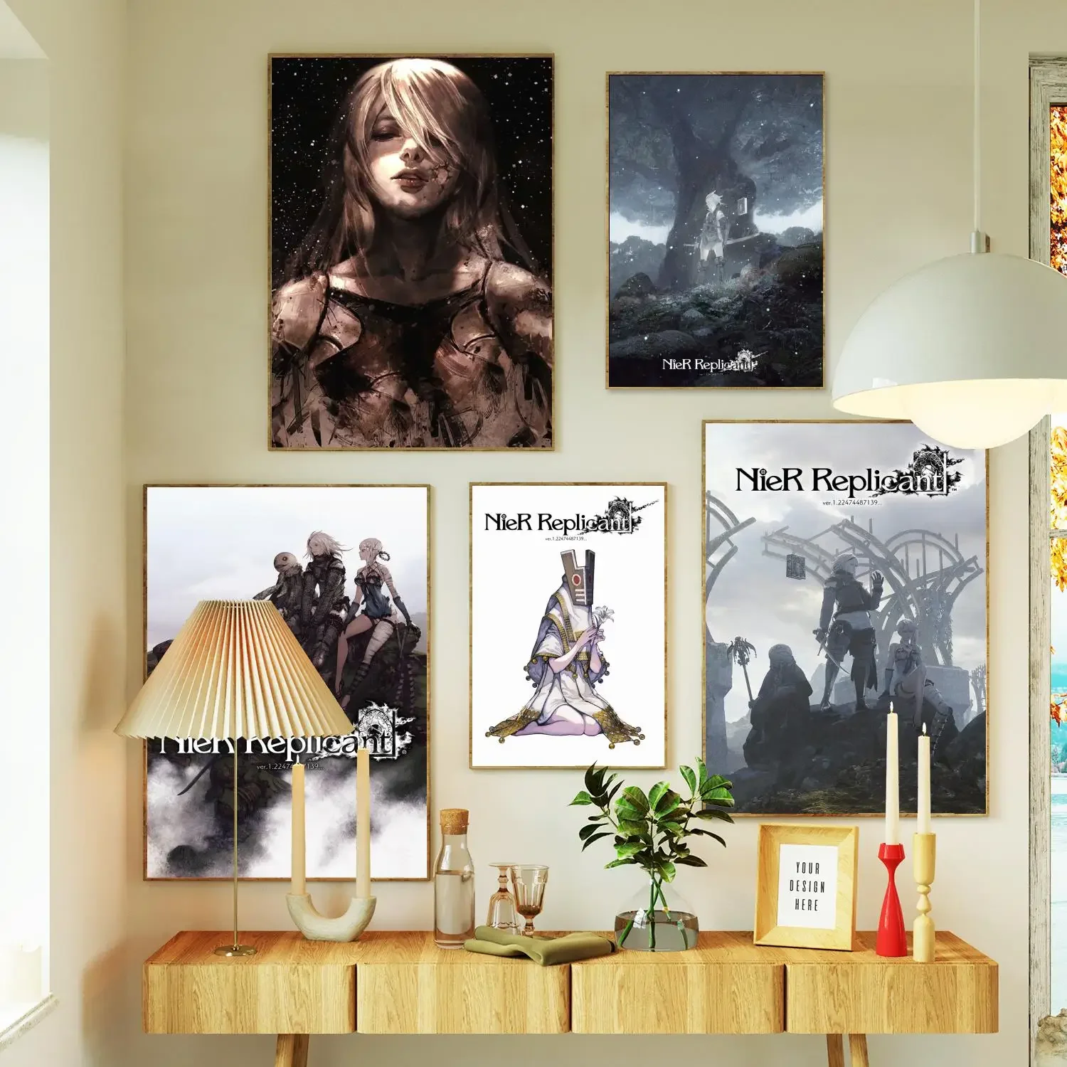 Nier Automata Replicant Game Poster Prints Wall Art Canvas Painting Poster For Modern Family Living Room Home Decor