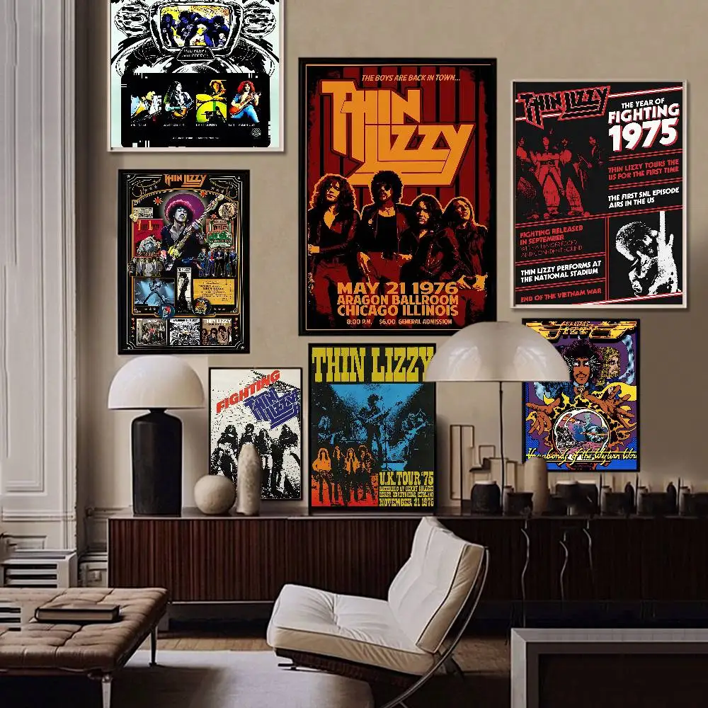 Rock Band T-Thin LizzyS Classic Movie Posters Vintage Room Bar Cafe Decor Nordic Home Decor