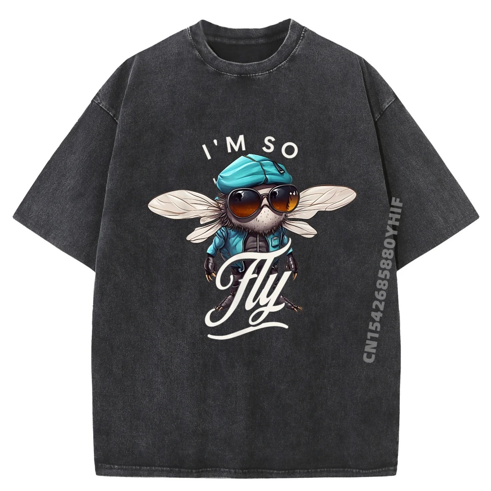 

I Im So Fly Funny T Shirt Mens Tees Graphic Tees Vintage Washed T Shirt Luxury Design Youth Printed Clothes