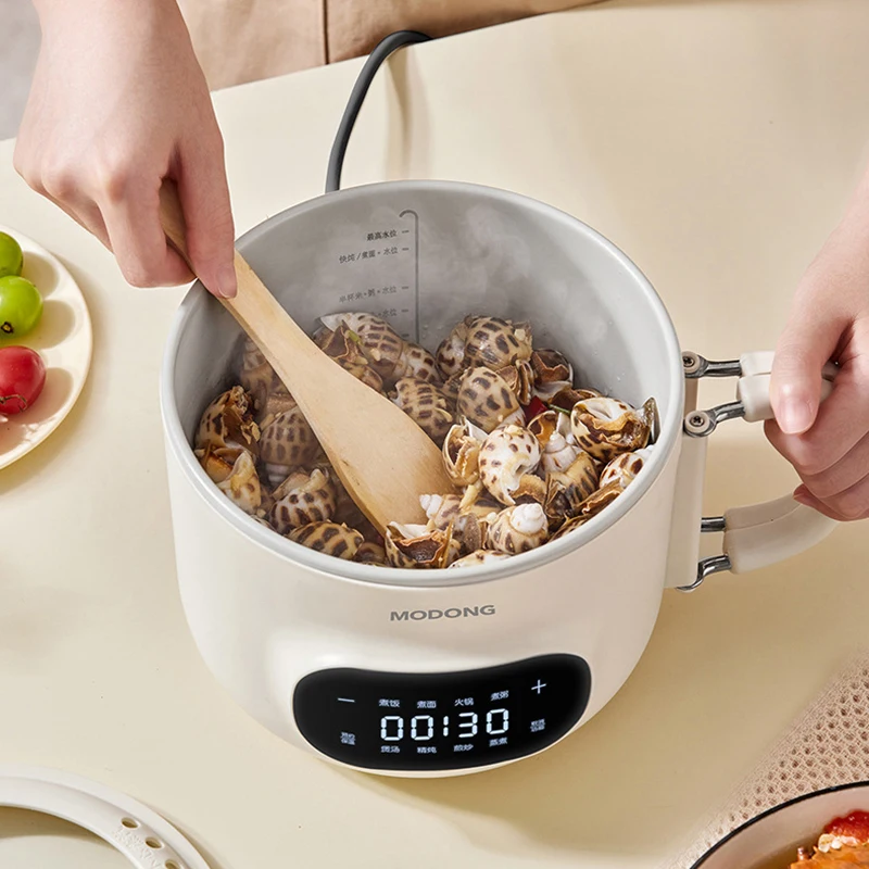 2.0L Portable Electric Cooking Pot Household Multicooker Hotpot Rice Cooker Non-stick Frying Pan Travel Electric Skillet 220V