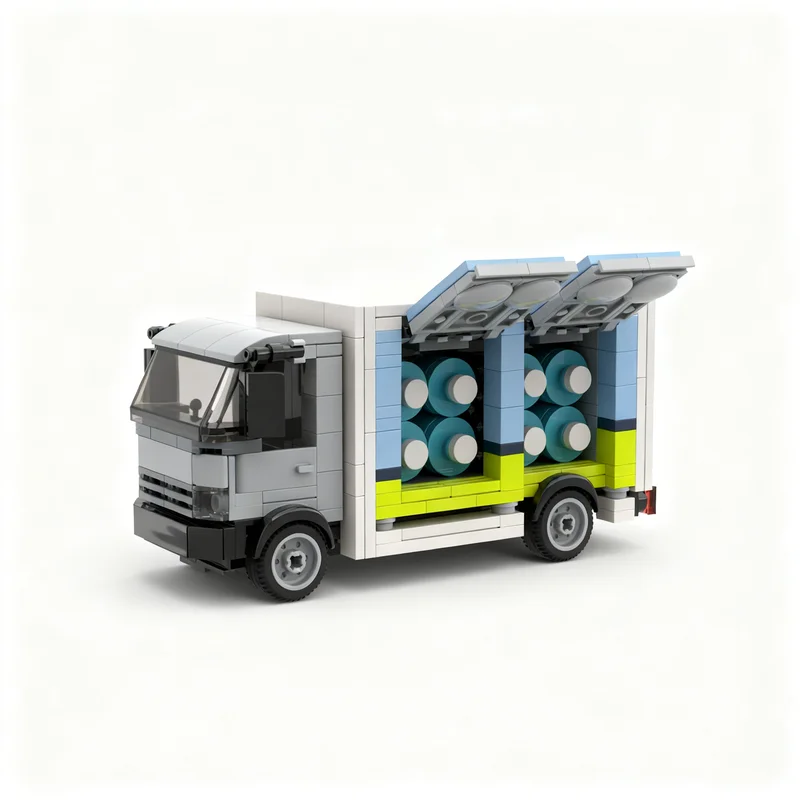 499 Pezzi MOC Camion per Consegna Acqua Modello Città Blocchi da Costruzione Assemblaggio Fai-da-Te Idea Regalo Natalizio Giocattoli Creativi