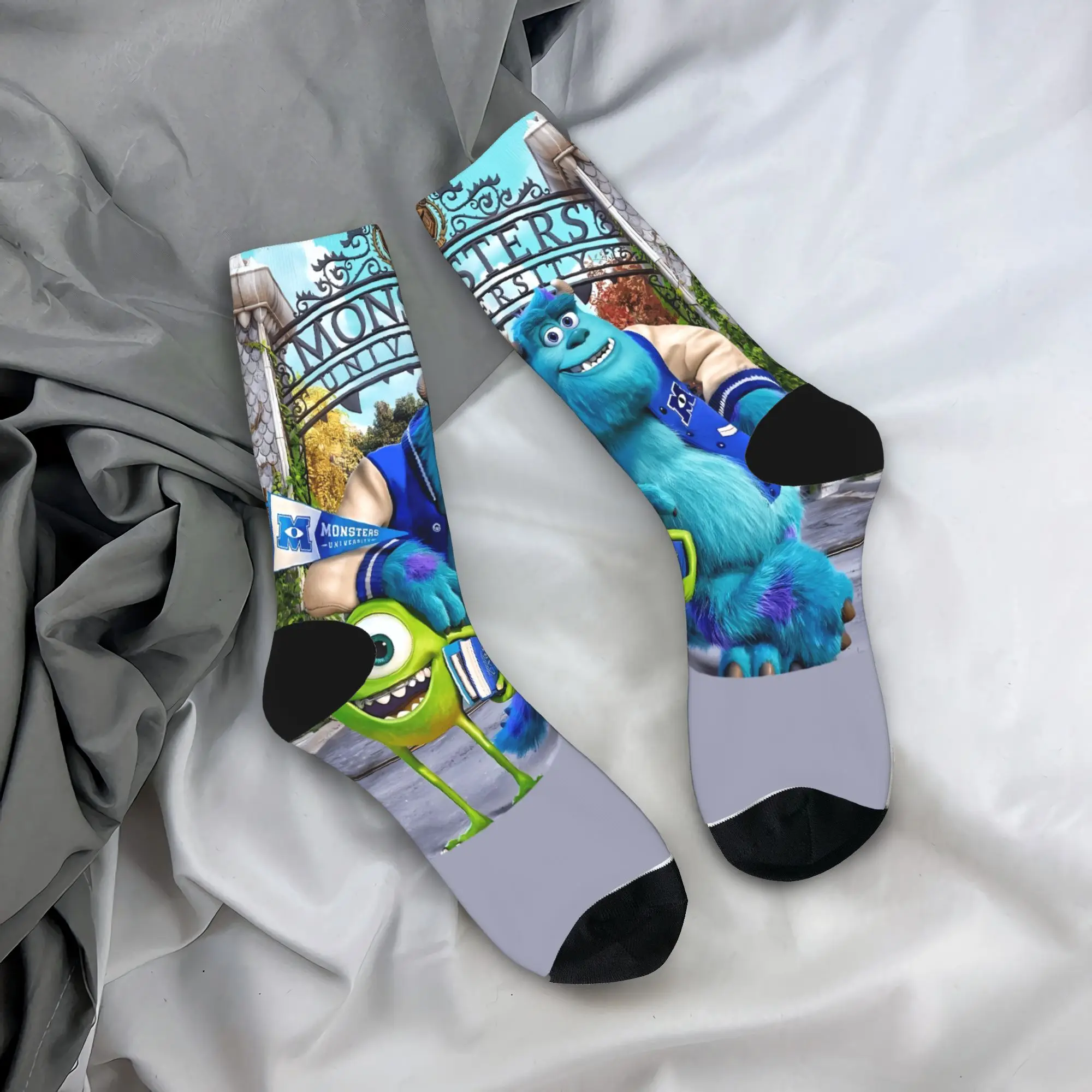 

Чулки Monsters Sulley & Mike, женские и мужские носки для друзей, элегантные носки высокого качества, зимние спортивные носки на открытом воздухе, противоскользящие дизайнерские носки