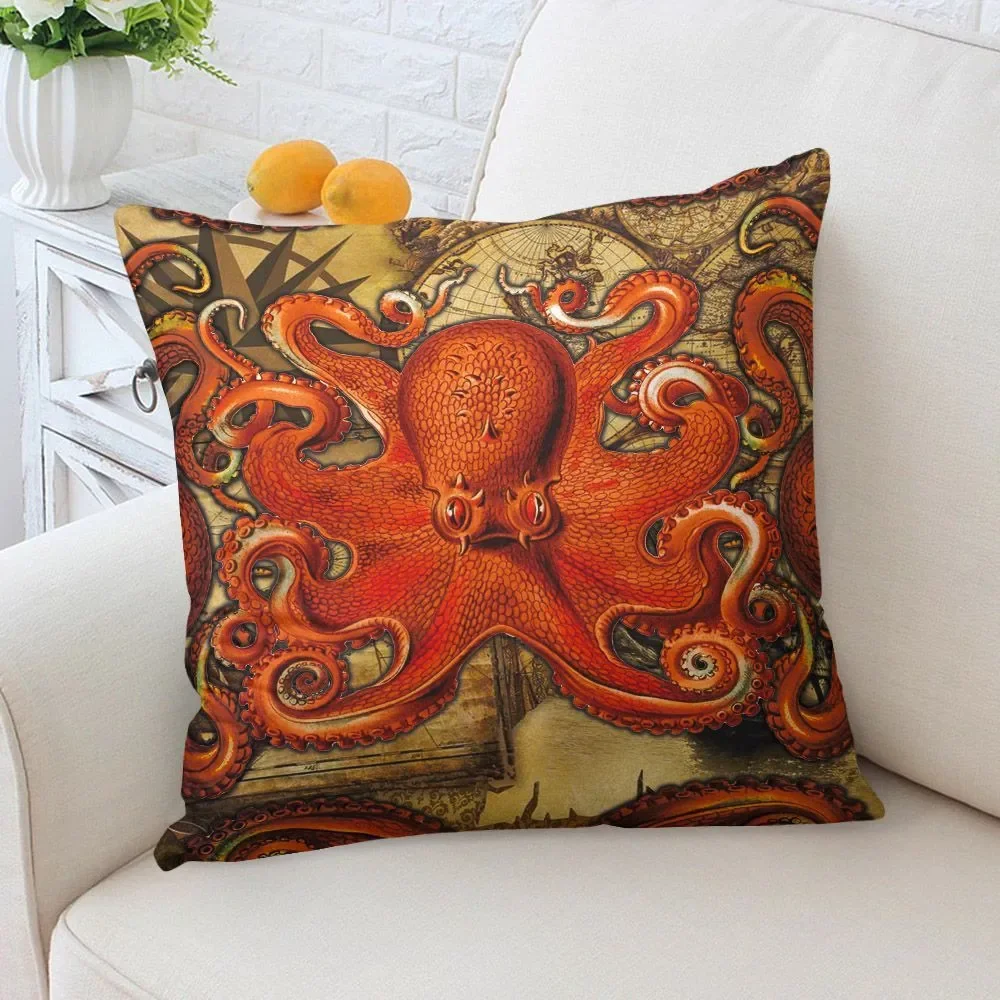 

Customizable Pillow Cover Octopus Pillow Cover 3D Imprinted Lettering Sofa Car Home Decor Cushion Cover