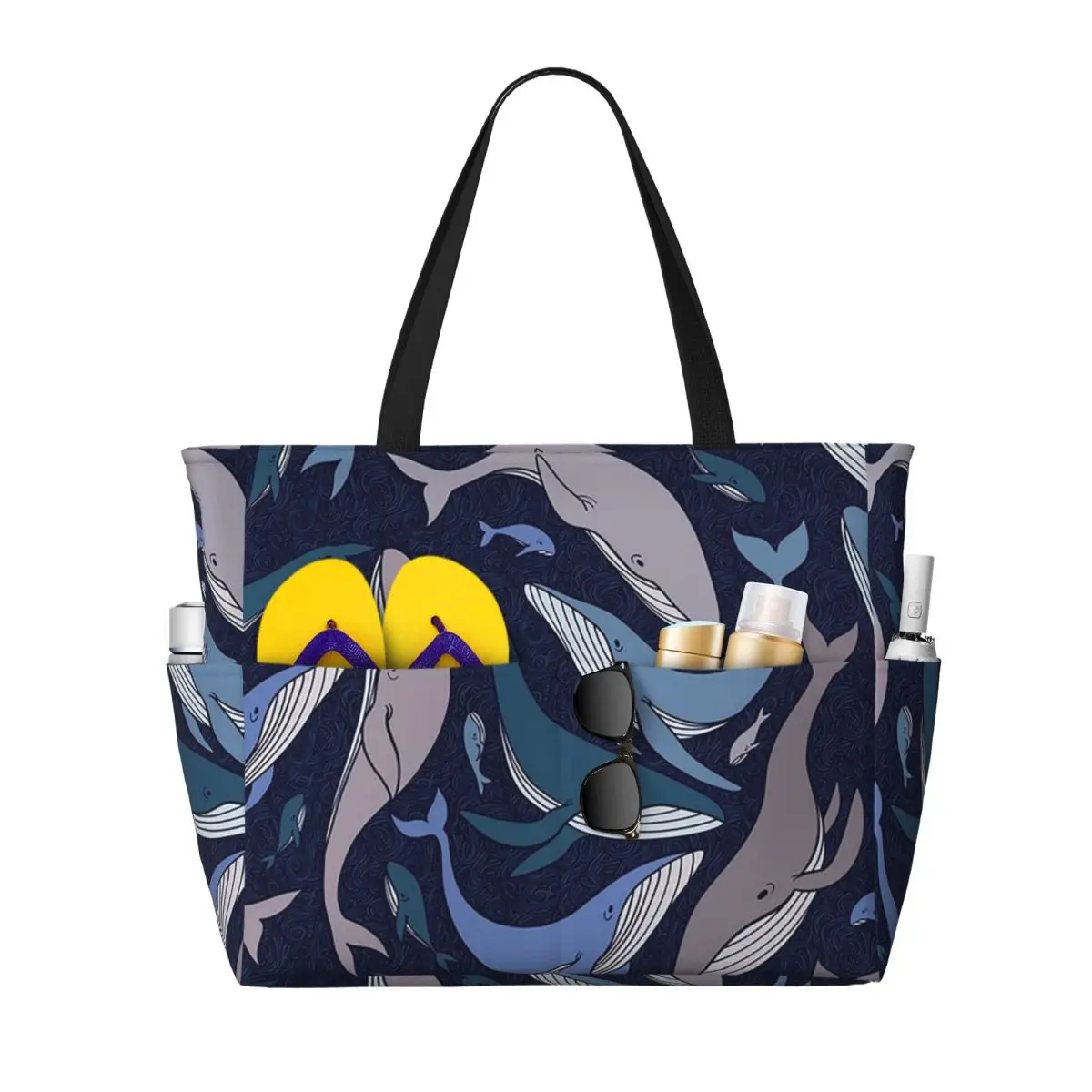 

School Of Whales Beach Tote Bag Sport Gym Yoga Duffle Large Tote Bag Women Travel Bag Fitness bag