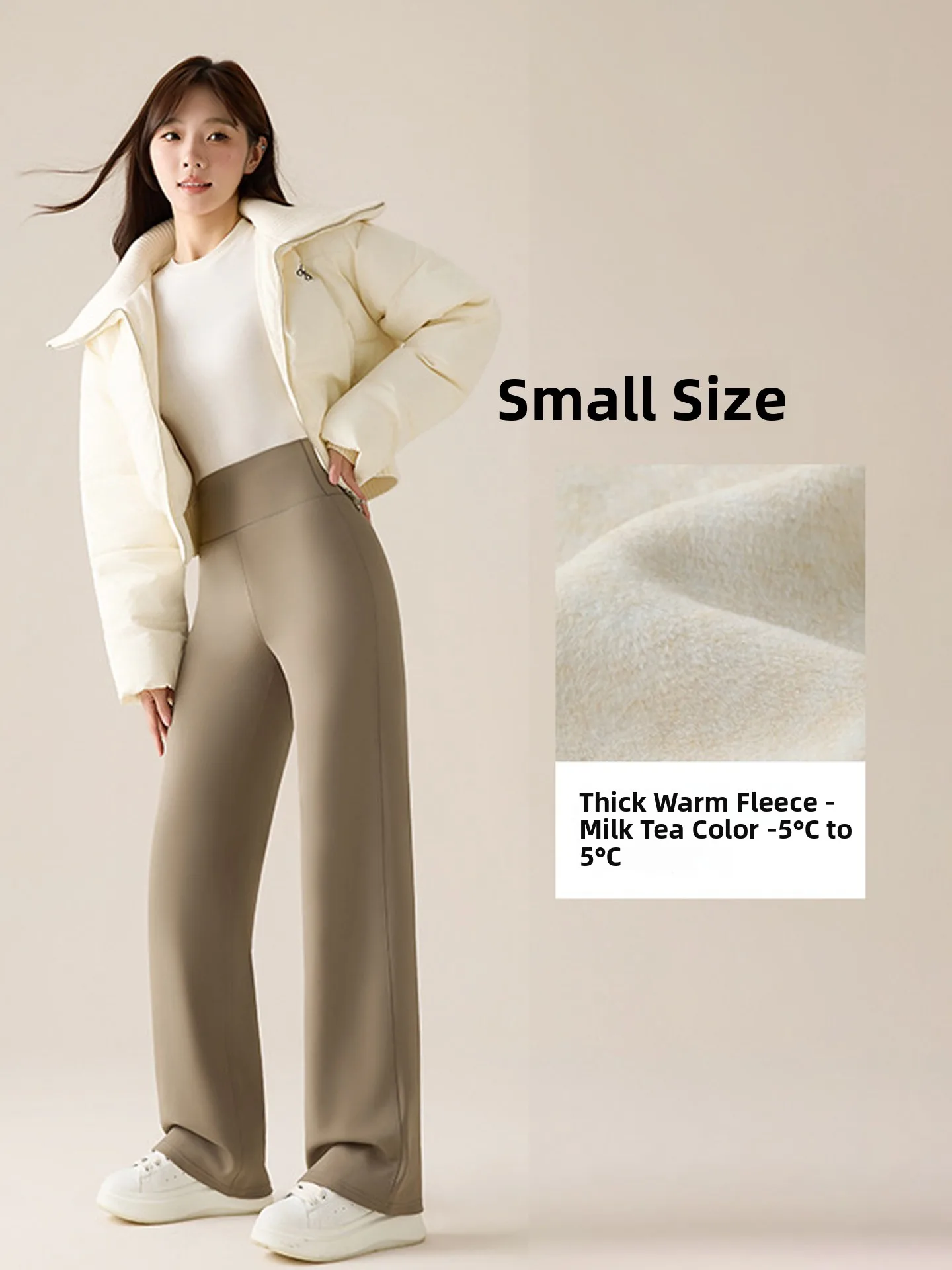 

Thiened Fce High Waist Straight Leg Yoga Pants Women's Outerwear Autumn Winter Loose Casual Wear Warm Loose Base Layer