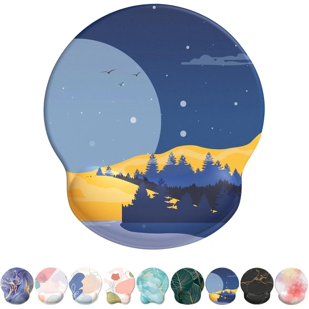 

Mouse Pad with Wrist Rest, Comfortable Computer Mousepad with Gel Wrist Support Smooth Surface and Non-Slip PU Base for Pain Rel