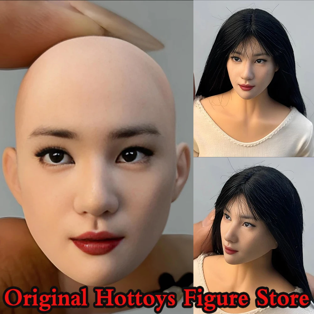 

In Stock 1/6 Scale Female Soldier Head Sculpture Pure Beauty Mini Bald Head Carving For 12-inches Action Figure Doll Toys