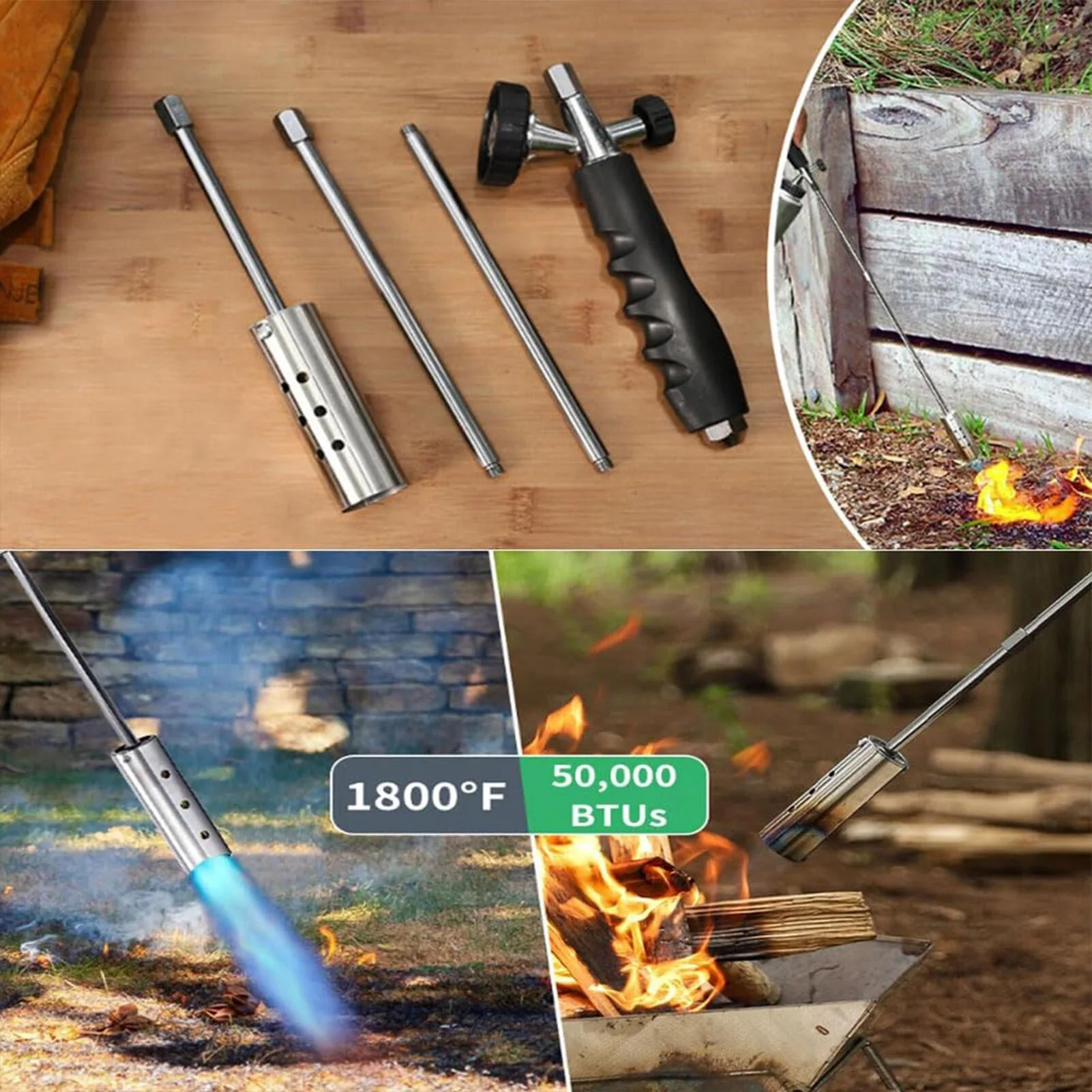 Long Arm  Weed Torches Easy to Use High Heat Output Flamethrower Lighter Suitable for Industrial Construction