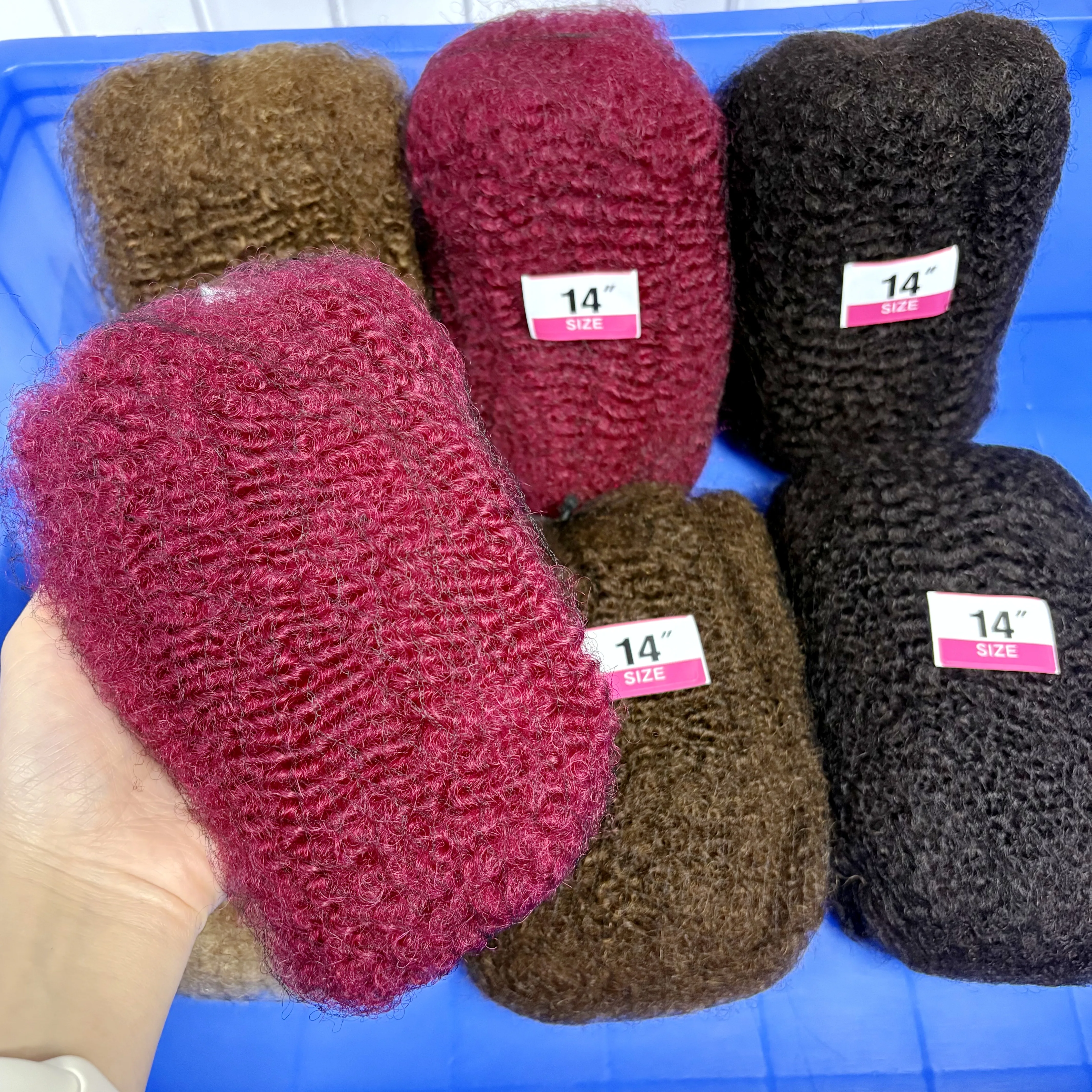 30/50 جرام حزمة 10-18 بوصة 4C شعر بشري أفريقي غريب ملون 100% شعر بشري ناعم أفرو غريب السائبة لملحقات Locs/التقلبات/الضفائر #4