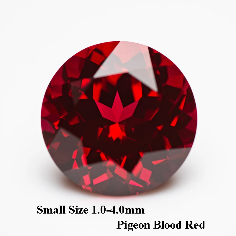 

Lab Grown Ruby Small Size 1.0-4.0mm Pigeon Blood Red Color Round Shaped Charm Gemstone Advanced Jewelry Rings Earrings Making