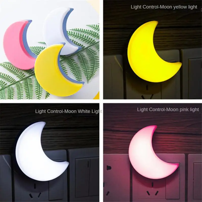 

Led Night Light Polychromatic Multi-scenario Application Convenient Moon-shaped Durable Lamp Light Controlled Induction Lamp Pp