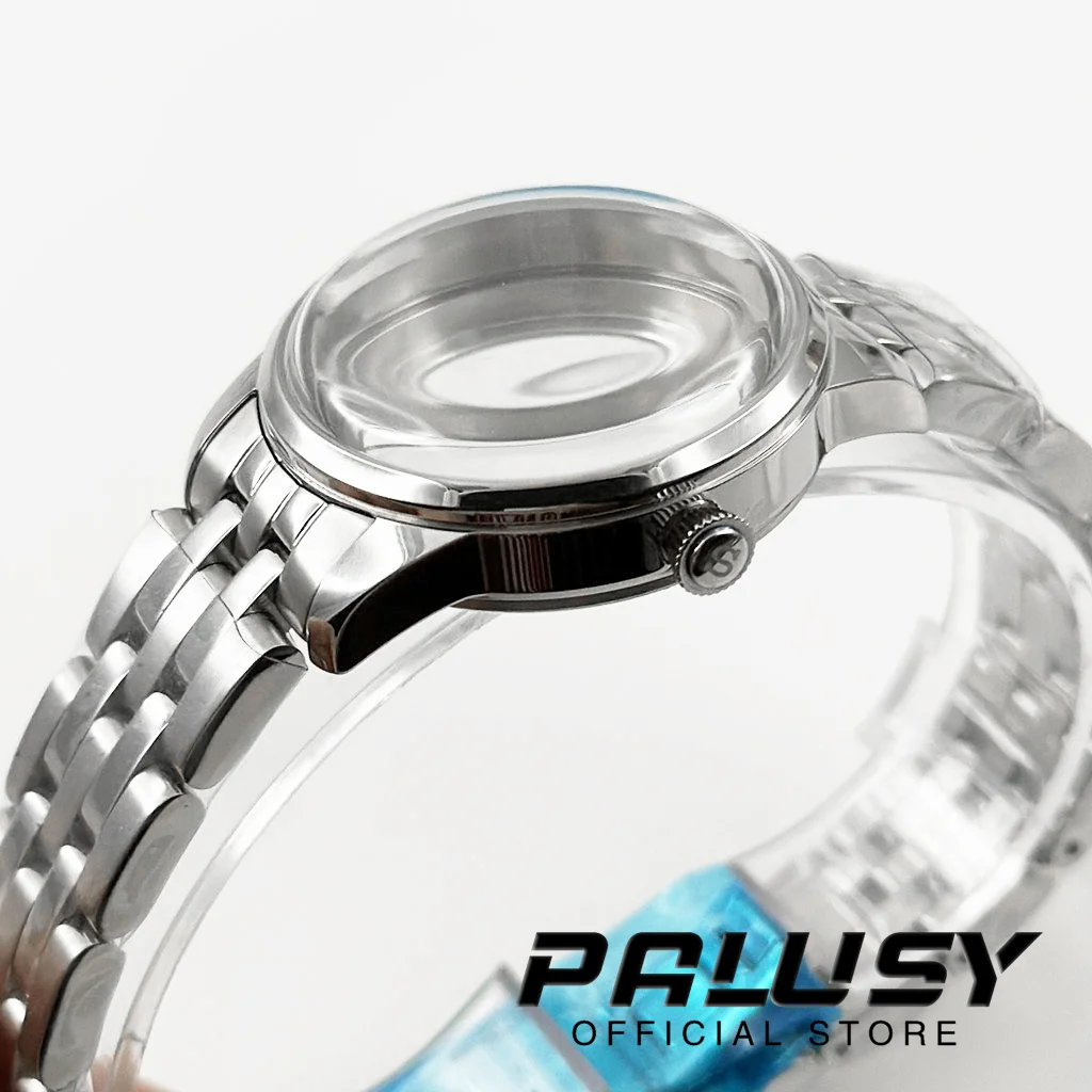 33MM Cocktails Stainless Steel Watch Case Fit NH35 NH38 Movement Arch Glass Transparent Backcover Silver Case Suit 29mm Dial