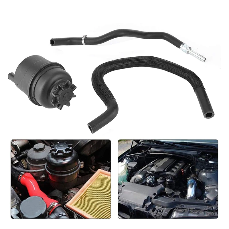 Power Steering Pump Oil Can + Pipe + Mounting Accessories 32416851217 For BMW 5 7 Series E39 E38 525I 528I 550I Z3 X5