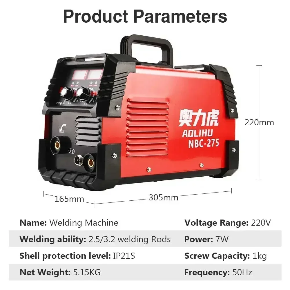 Saldatrice 2 in 1 Mig Mma 220V Saldatore manuale senza gas Saldatore di protezione del gas di anidride carbonica per saldatura senza gas