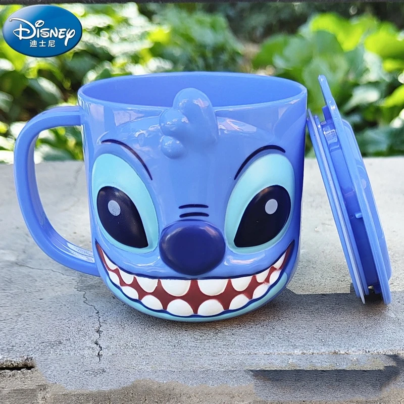 

Disney Cartoon Stitch Children's Mouthwash Cup Ivory Jar Drop Proof Water Cup Cute Plastic Brushing Cup Bathroom Supplies