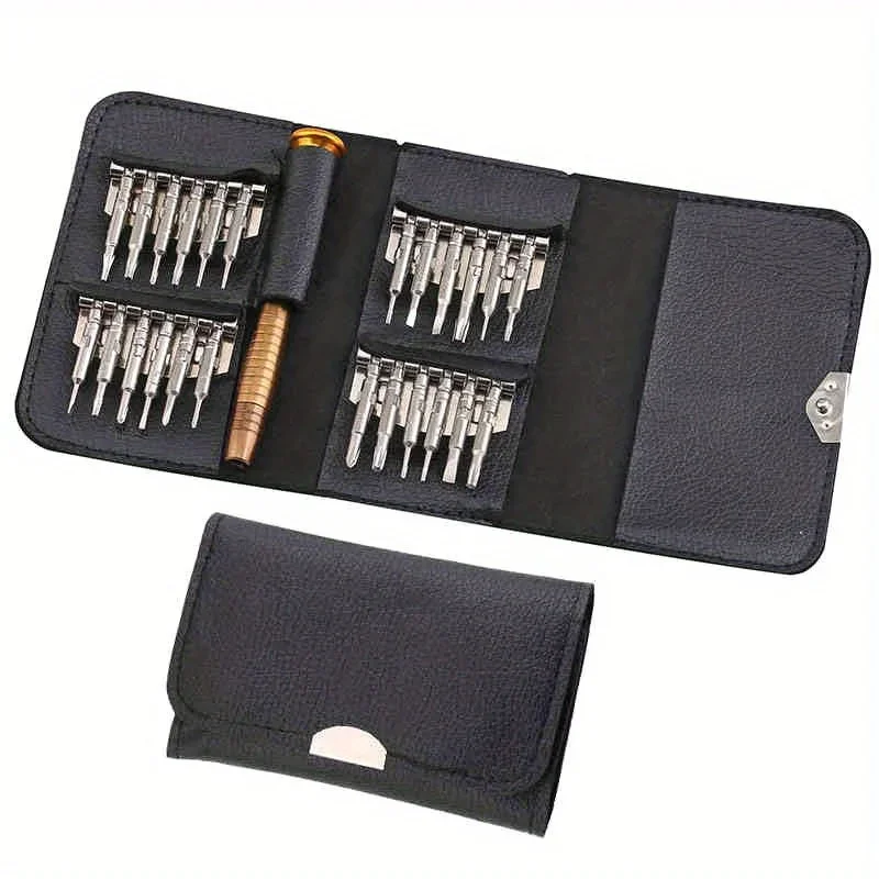 25 in 1 Multi-function Combined with 1 Leather Screwdriver Set Apple Mobile Phone Notebook Dismantling Repair Tools