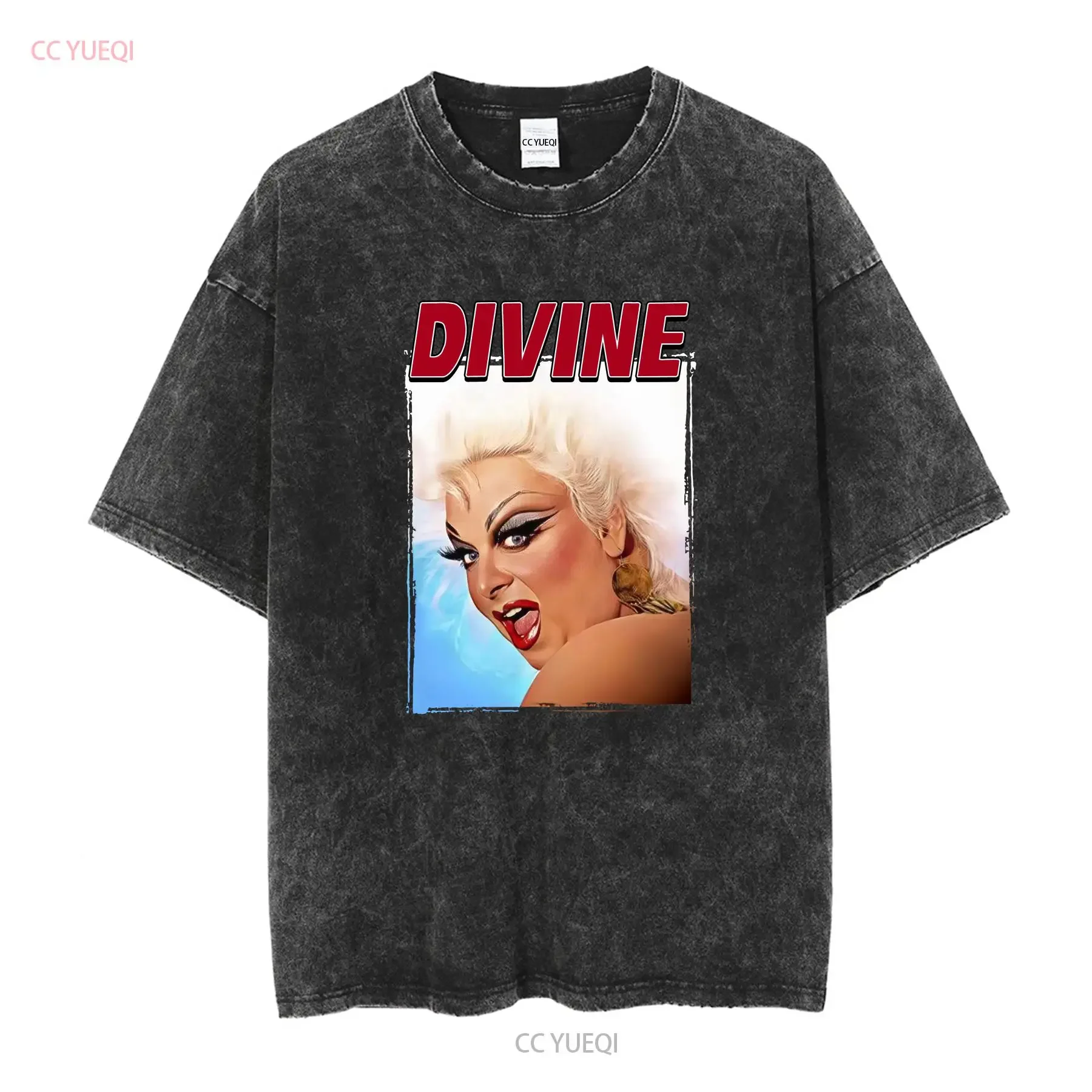 Popular Divine Drag Queen Classic Mens T Shirt Black Size S 5XL vintage Washed Soft Comfortable graphic streetwear homme