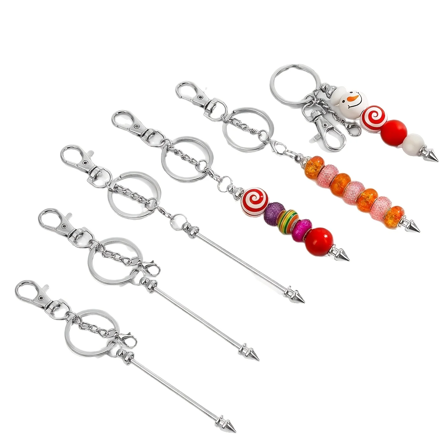 Elegant 13pcs Minimalist Blank Keychain Rods DIY Beading Jewelry Making Supplies Handmade Accessories Gifts High Aesthetic Value view 4