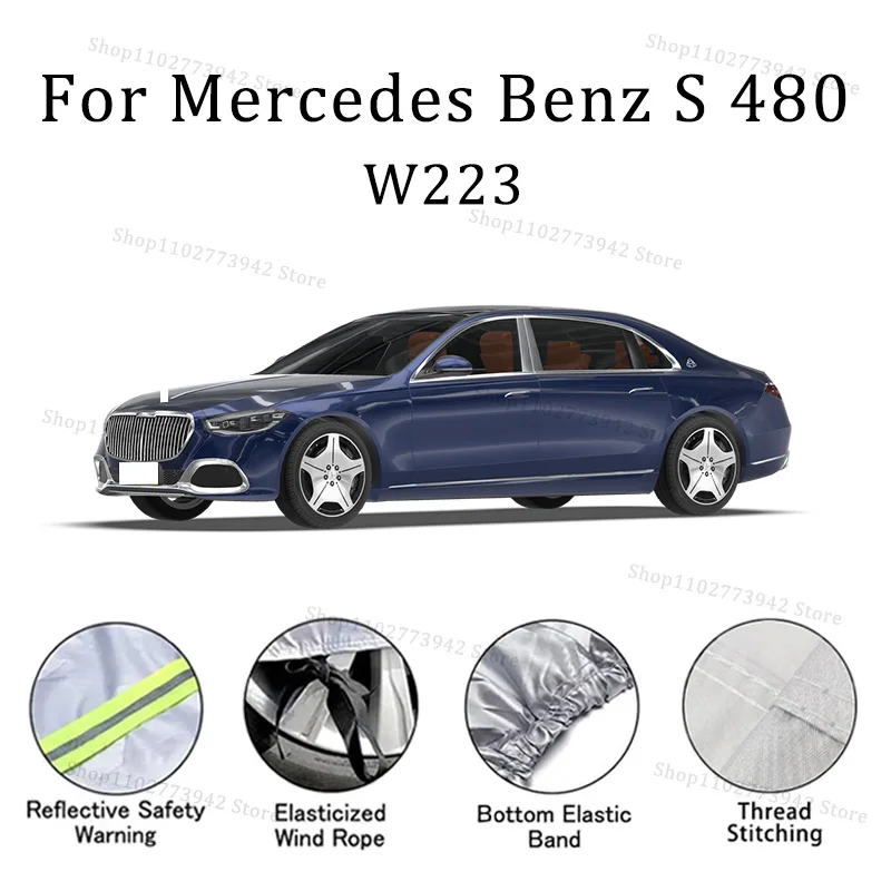 

Car Cover Protection Sunscreen Heat Insulation Dust Resistant Scratch For Mercedes Benz S 480 W223 Car Exterior Accessories
