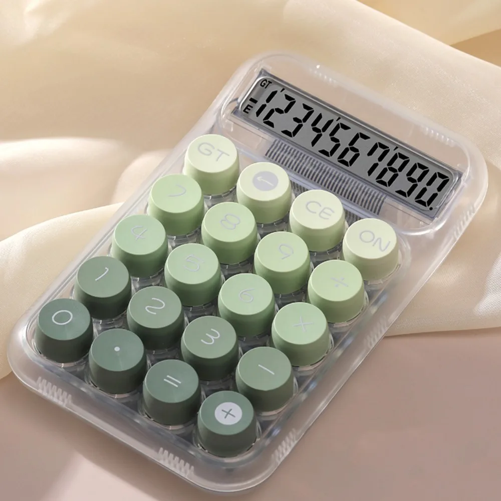 10 Digits Display Transparent Electronic Calculator Widescreen Portable Transparent Pretty Calculators Colorful Creative