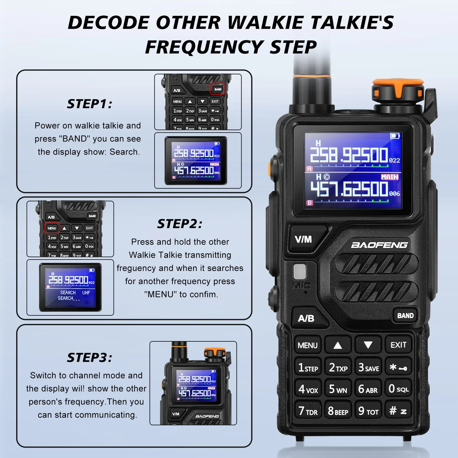 2024 yeni Baofeng K5PLUS 10W walkie-talkie tri-band UHF VHF 999CH 2500mAh amatör radyo K5PLUS iki yönlü radyo AM FM frekans kopya