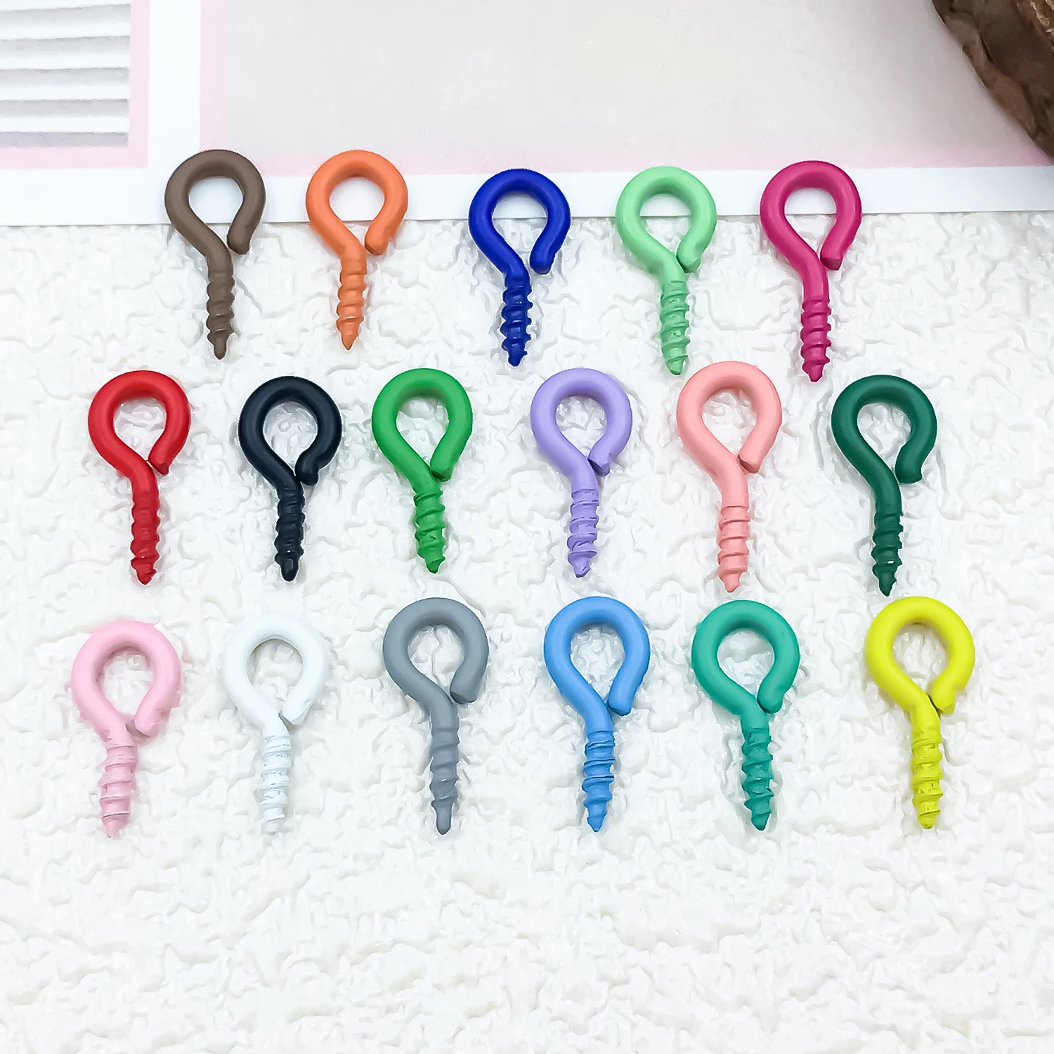 100/200pcs 5x10mm Connectors Metal Multicolor Screw Eye Pins For Pendant Attachment Keychain Backpack Hanging Connections
