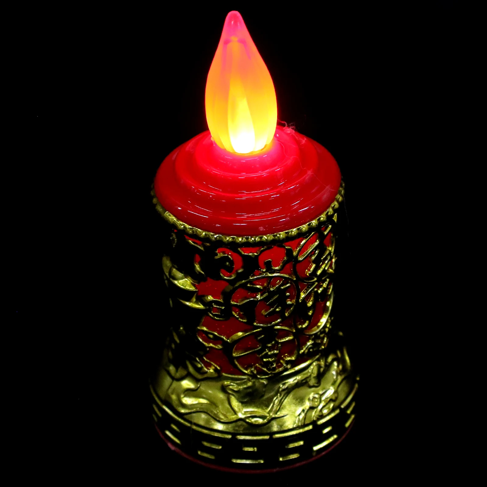 ضوء LED إلكتروني قابل لإعادة الشحن عديمة اللهب للعام الصيني الجديد لعيد الميلاد ديكور أضواء مستدقة حمراء