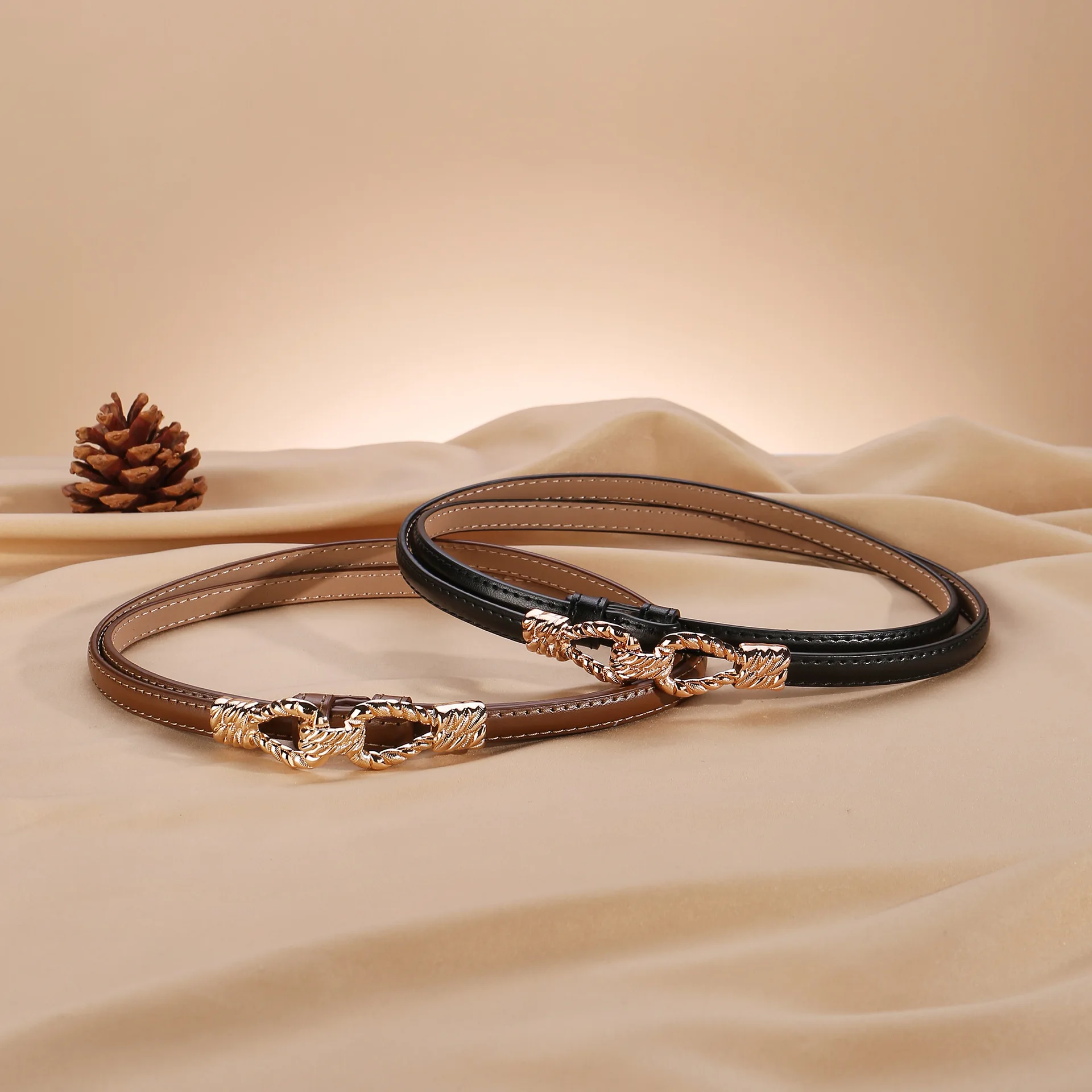 

Элегантный пояс из натуральной кожи, женский тонкий корсетный пояс, корейский минималистичный летний ремень для платья