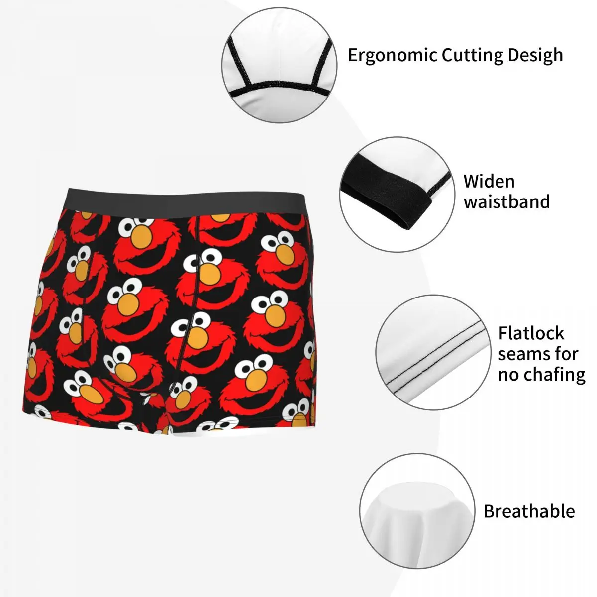 Cool Elmo Face boxer Shorts mutandine mutande da uomo comodi slip slip Sesame Street intimo