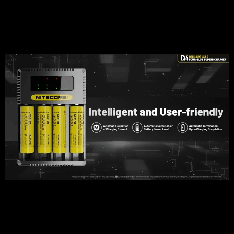 Imagem -05 - Nitecore Intelligent Faster Carregamento Carregador de Bateria qc Usb Slots Compatível aa Aaa Ci4 1865018350