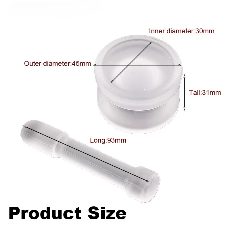 2set Mortar and Pestle Set Mixing Grinding Bowl Kit Glass Pills Crusher Mortar Grinding Bowls Laboratory Grinding + Mixing Tool