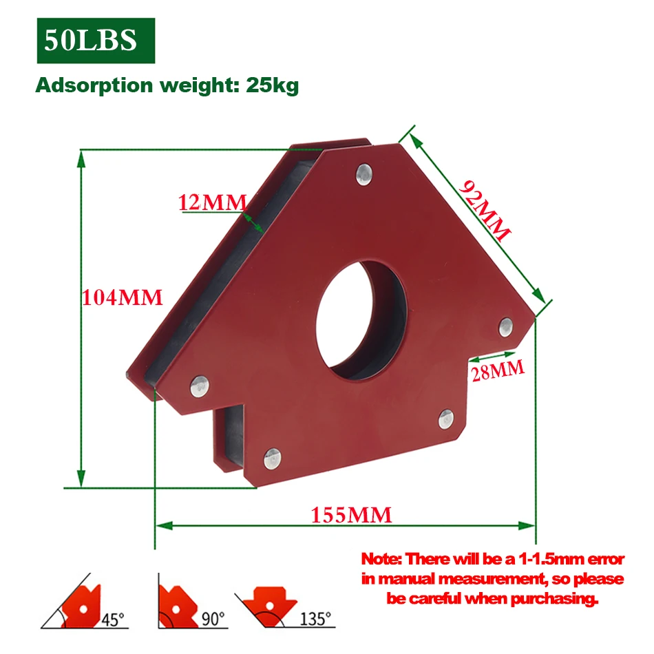 15KG 25KG 45KG Magnetic Welding Holders Angle Solder Arrow Magnet Weld Fixer Positioner Ferrite Holding Auxiliary Locator Tools