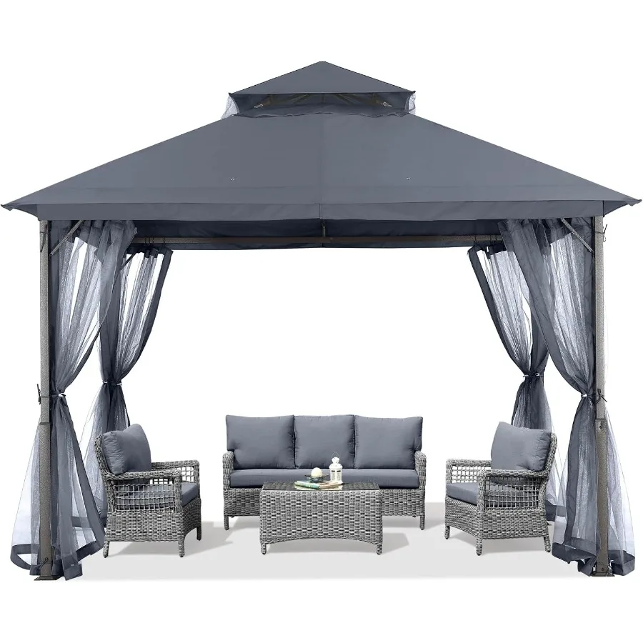 Outdoor Patio Gazebo with Mosquito Netting