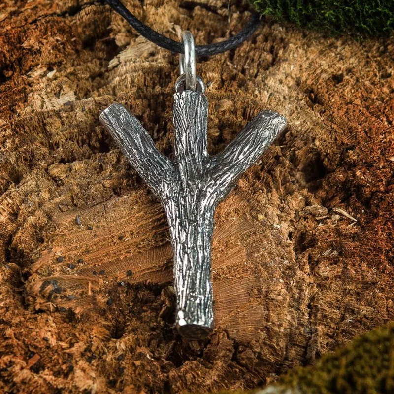 Men's Retro Nordic Viking ALgiz Rune Pendant Necklace Punk Men's 316L Stainless Steel Pagan Pendant Amulet Jewelry Gift