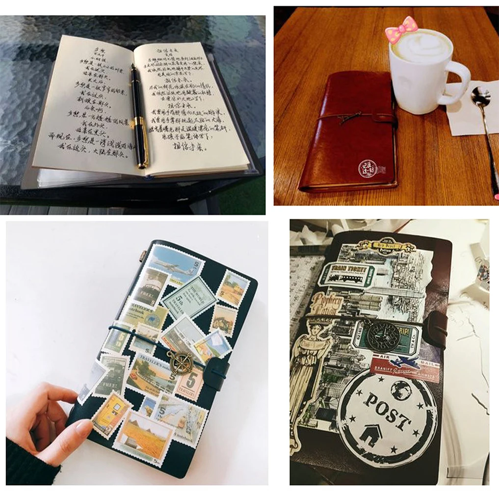 Korean Creative Straps Imitation Leather Retro Handbook Travel Notepad Diary Drawing Notebooks Office And School Accessories