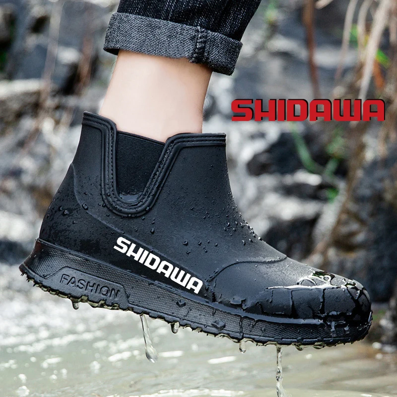 Fashion Men's Waterproof Fishing Shoes Outdoor Non-slip Rubber Wading Shoes Low Help Comfortable and Wear-resistant Hiking Boots