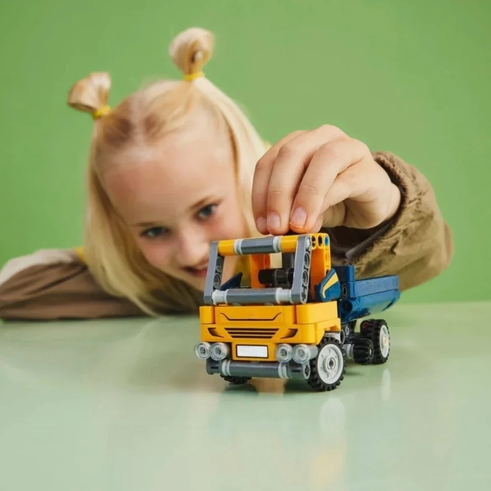 MINISO technische dumptruck 2-in-1 bouwstenen set, technisch speelgoed, bouwbaar bouwvoertuig of graafmachine graafmachine model