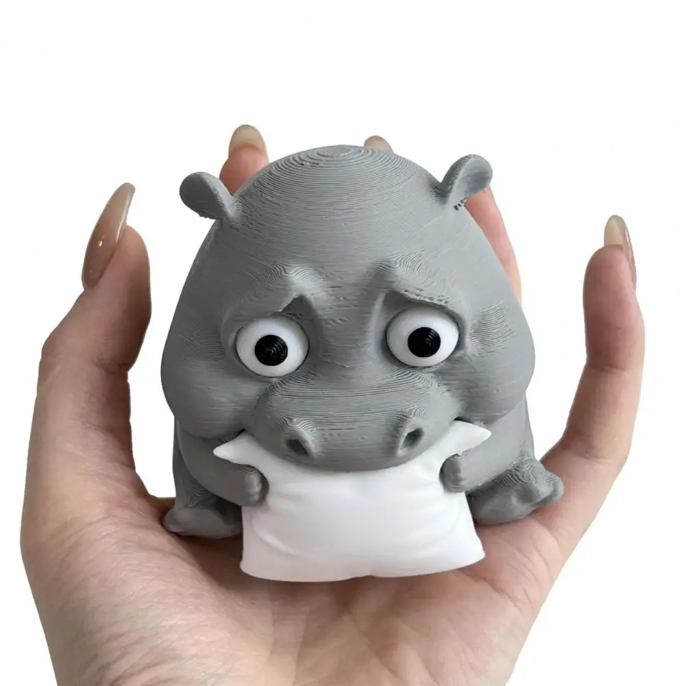 Quirky Hippo Decoration Hippo Ornament Baby Hippo 3d Printed Ornament Miniature Figurine Collectible Desktop Decoration for Home