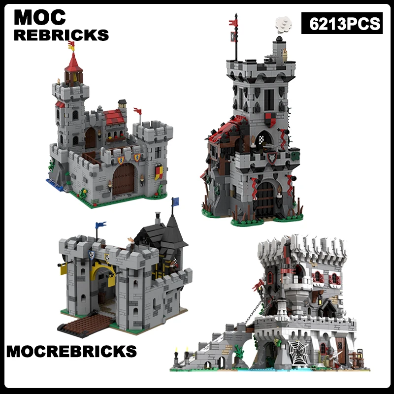 

Строительные блоки MOC Wolfpack Outpost Черные соколы Красный замок Стена Маленькая крепость Кабан Лохбодный замок Модель Кирпичи Игрушки