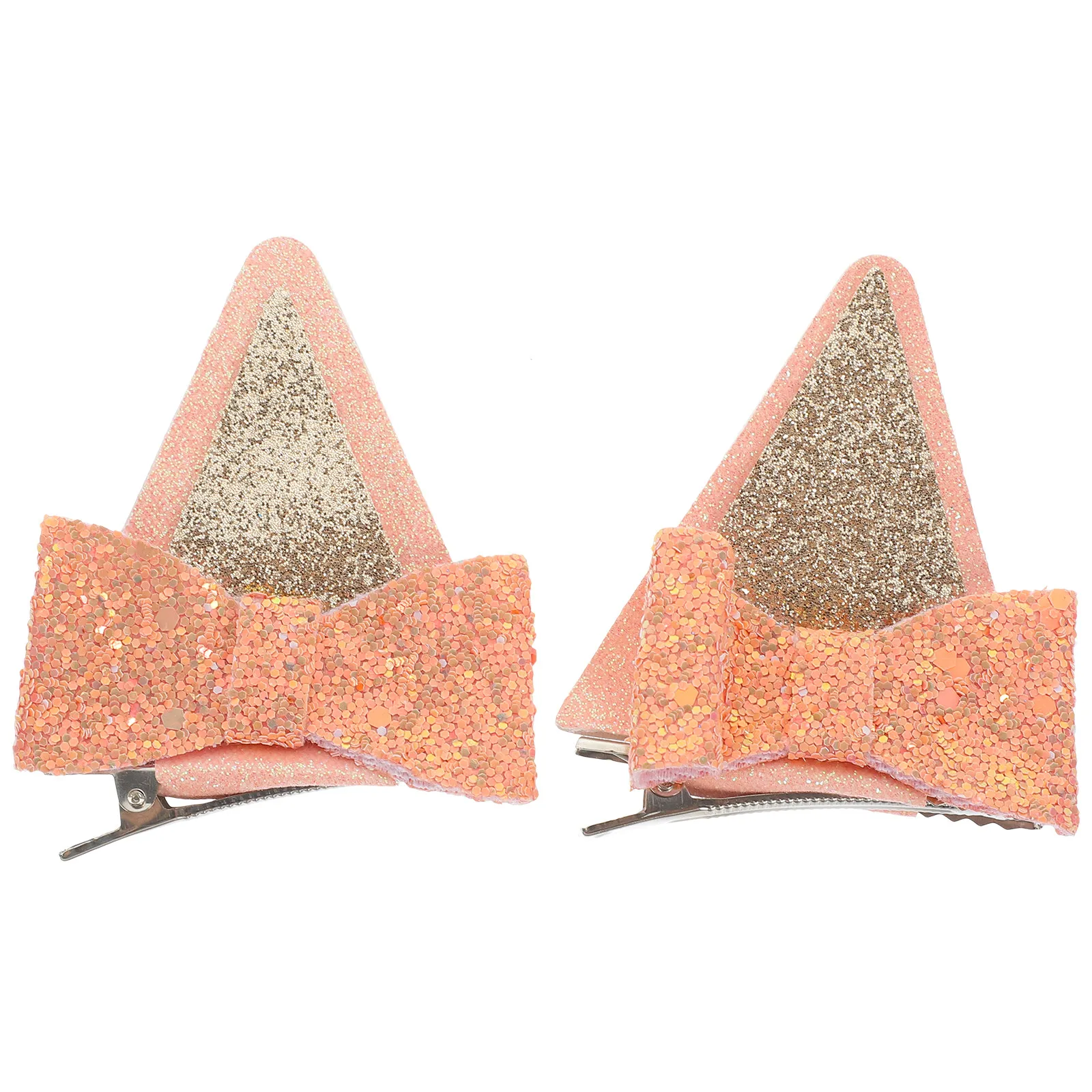 

2Pcs Sparkly Bow Hair Clip Sequin Cat Ear Hairpin for Girls Women Festival Party Wedding Hair Accessory Trendy Comfortable Hold
