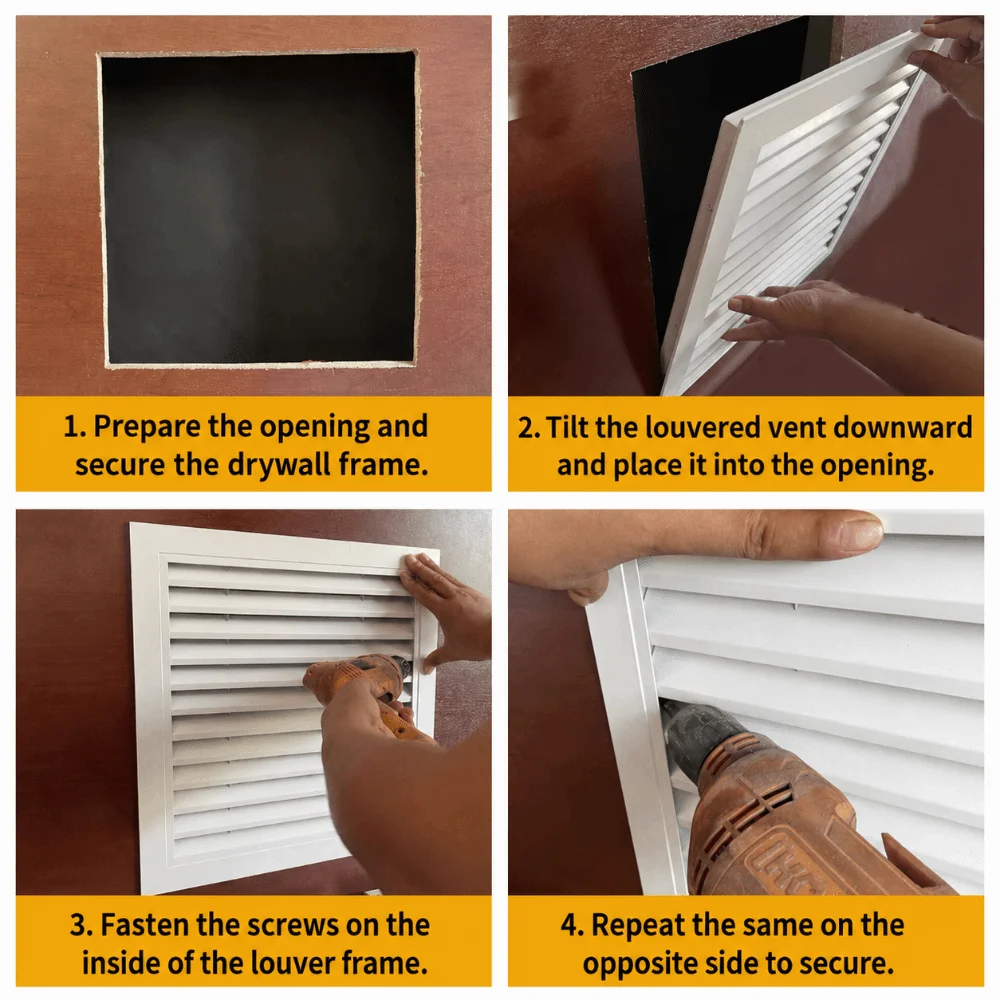 New Aluminum Alloy Air Vent Grille White Square Return Air Grill Gable Vent Houses