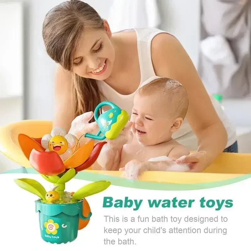 Baby Toys Funny Water Game Bath Toy Sunflower Bathroom Shower Spray Water Bathroom Bathtub Toy Fun Water Spray Sprinkler for Kid