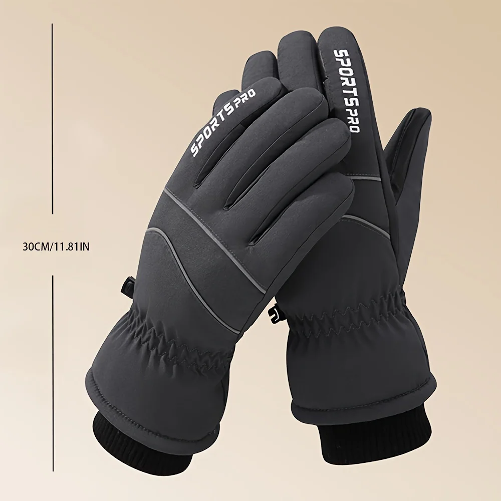 Men's Ski Gloves Are Cold-Proof, Outdoor, Velvet and Thickened, Windproof, Touch-Screen Motorcycle Winter Riding Warm Gloves