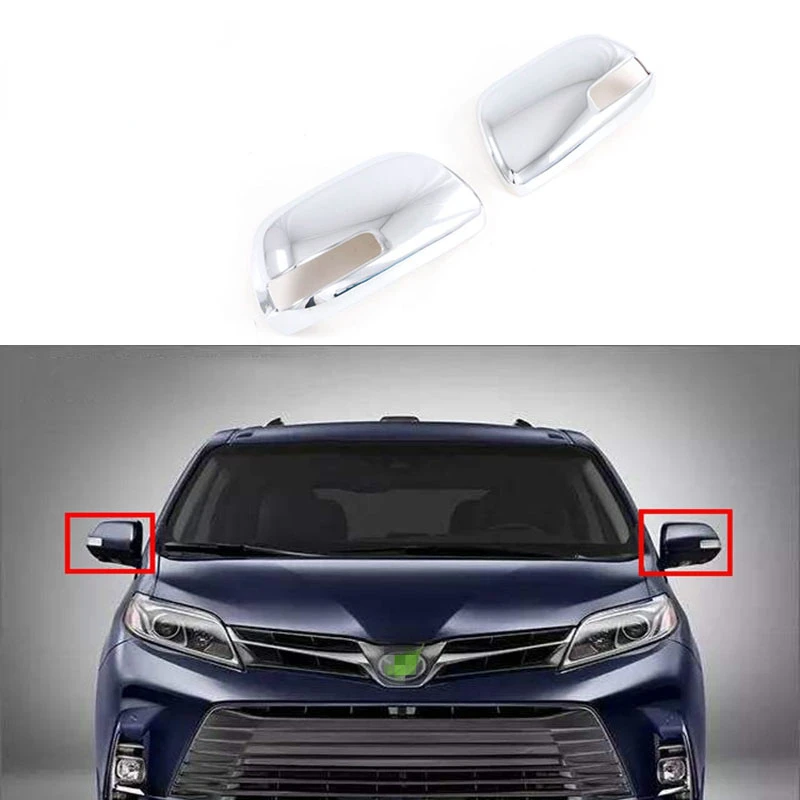 Fit For Toyota Sienna 2015 2016 2017 2018 2019 2020 Chrome Rearview Mirror Coverr Mirror Cover Modeling Accessories