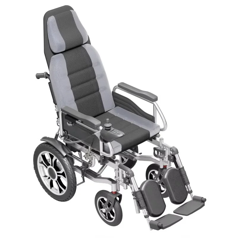 Remote control adjustment backrest and leg rest electric wheelchair 700W high backrest electric wheelchair