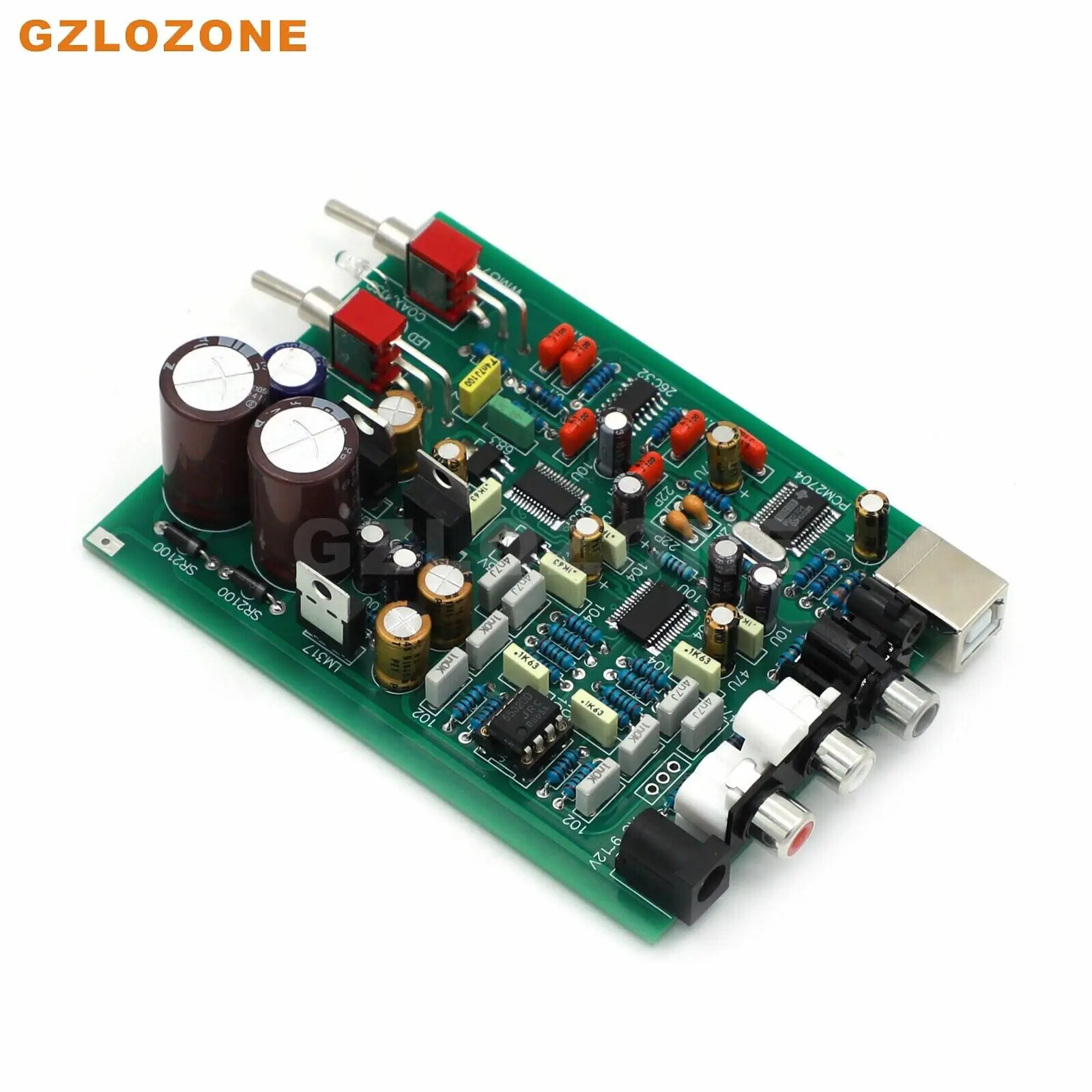 WM8740 + DIR9001 + PCM2704 Audio DAC / USB /COAX Decoder Board KIT (B6-37)