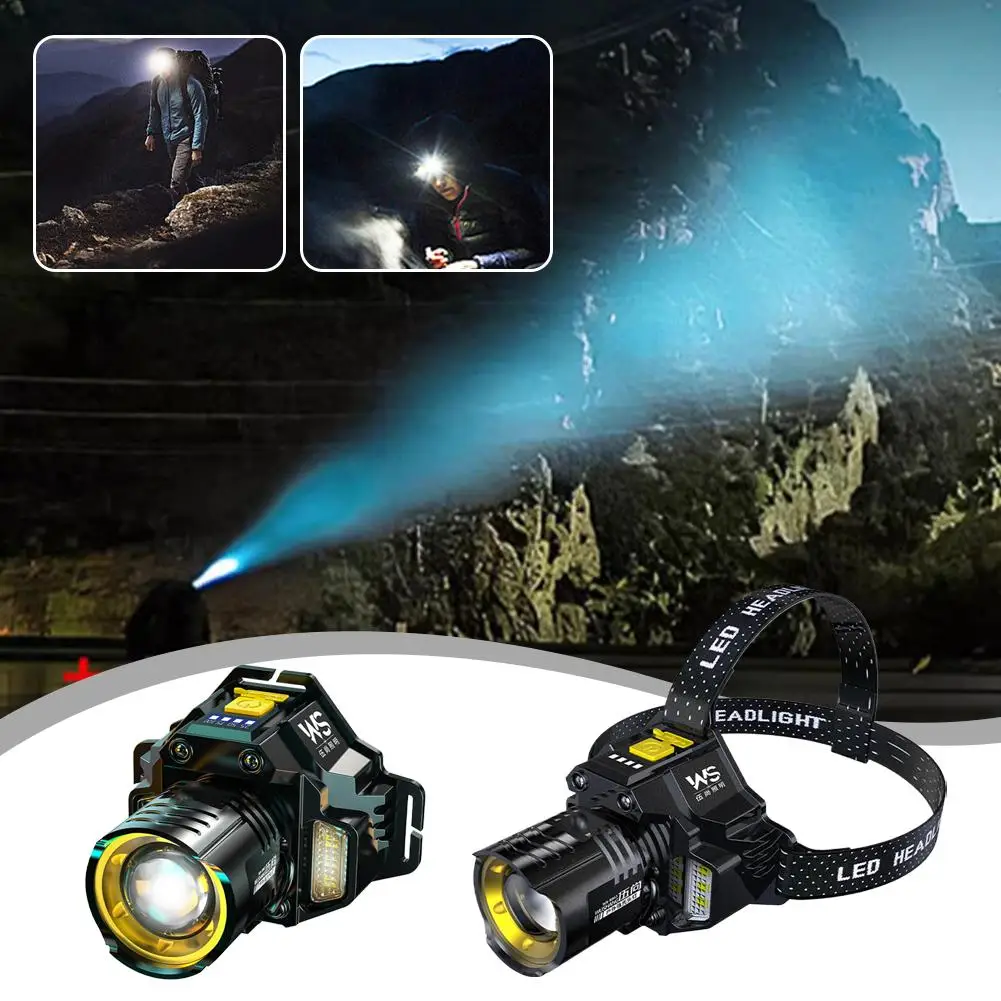 Powerful Rechargeable Head Flashlight Fishing Led Headlamp Nitecore Camping Headlights Emergency Intelligent Head Mounted Light