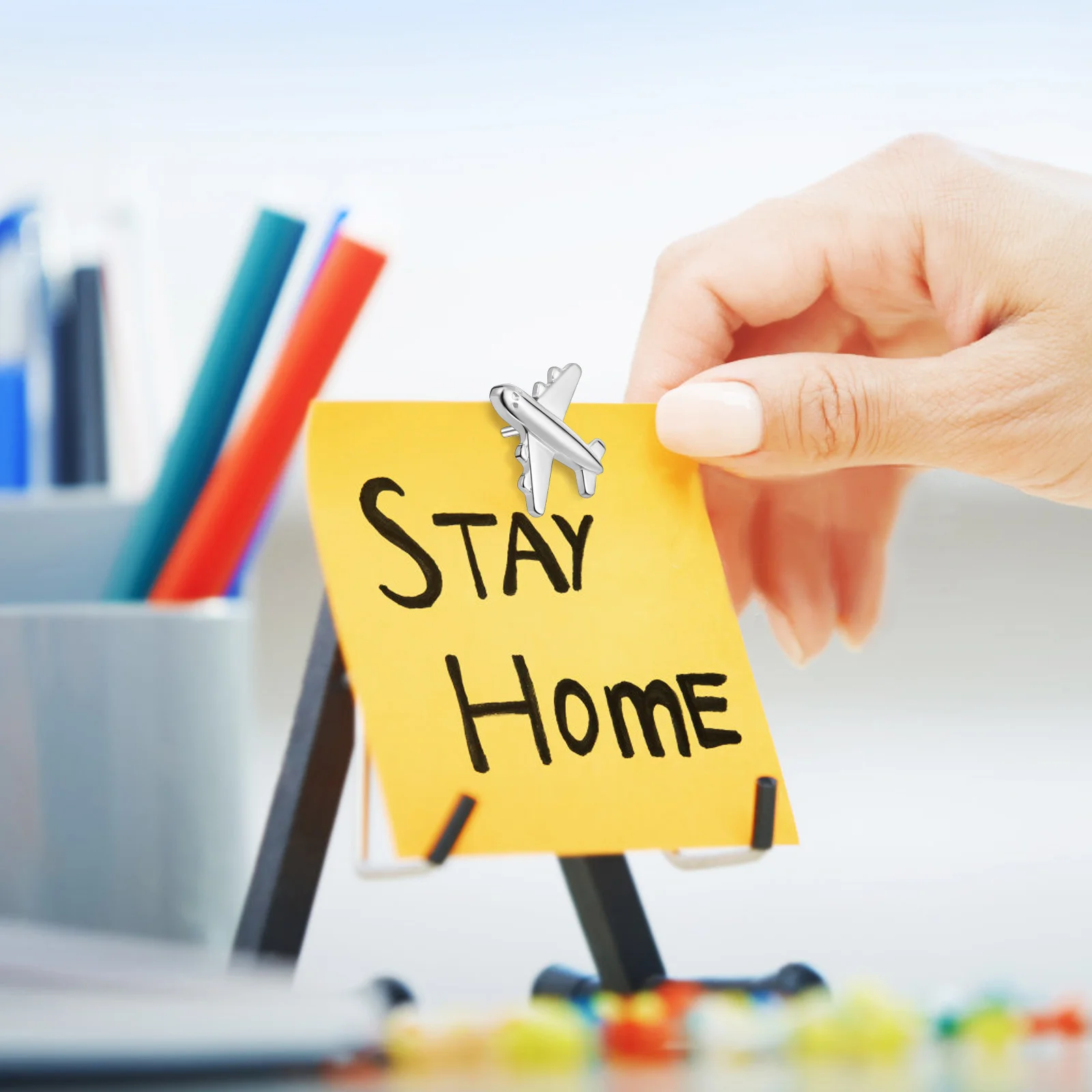 

24Pcs Airplane Pushpins Metal Thumb Tacks for Cork Board Picture Pins Bulletin Board Decorative Wall Map Pins Airplane Pushpins