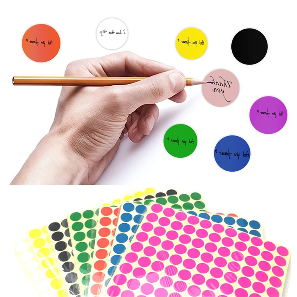 mm Self Adhesive Decals Stationery Office School Supplies Circle Dot Labels Circle stickers Round Stickers Color Coding Labels